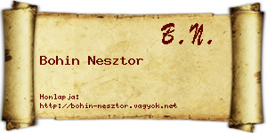 Bohin Nesztor névjegykártya